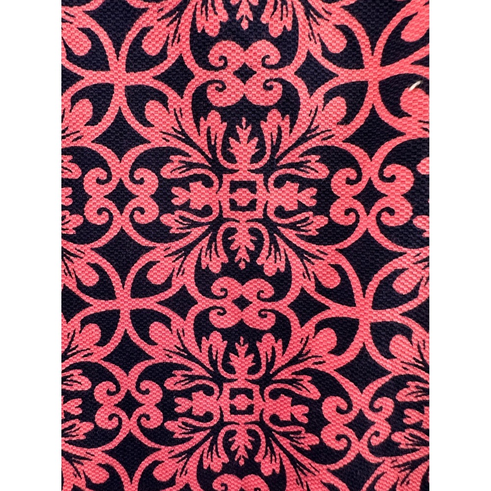 Talbots Shift Dress Women 8 Pink Navy Blue Damask Medallion Sleeveless Notched - Picture 5 of 12